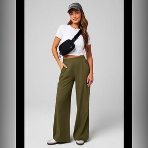 Fabletics Brand New Downtown Wide Leg Pants Green  XL TALL
